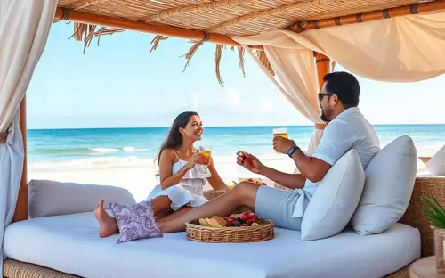 PARADISE CLASS 2048X1280 Guests enjoying private VIP beach at KUZÁ Cozumel